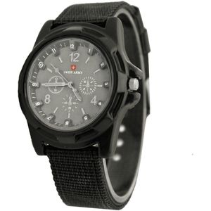 Swiss Army Horloge Zwart/Zilver | Nylon | Ø 40 mm | Fashion Favorite