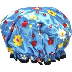 Rojafit Luxe Dubbel Laags Douchemuts - Satijn Look - Bloemetjes