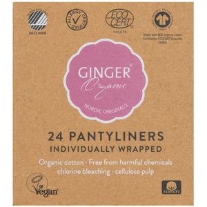 Ginger Organic inlegkruisjes individueel verpakt - 96 stuks - 4 x 24 stuks - 100% puur biologisch katoen
