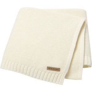 IL BAMBINI - Baby deken - Ledikant deken - Basic knit- Katoen - 115 x 80 cm - Cream