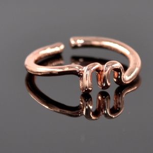 Gading® Dames Ring met letter ""M"" - vrouwen Rosegouden letter Ring- Vriendschapsring - Relatie Ringen