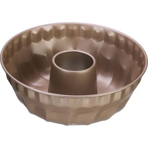 Relaxdays tulband bakvorm - cakevorm - metallic - 25 cm - antiaanbaklaag - ring - staal