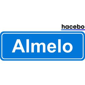 Hacebo - Plaatsnaam Sticker - 29x10 CM - Almelo sticker - Verkeersborden sticker - grappige cadeaus - Almelo