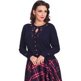 Banned Retro - London Town Cardigan - Blauw/Darkblauw - Dames