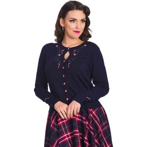 Banned Retro - London Town Cardigan - Blauw/Darkblauw - Dames