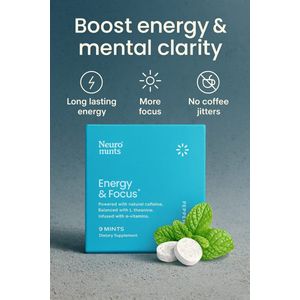 Neuro Mints | 54 stuks | Vitamine B6 en B12 | Caffeïne | Energy en Focus | Concentratie |