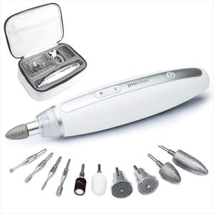 Professionele Manicure/Pedicure Set voor Thuis en Onderweg | 10 Opzetstukken van Chirurgisch Staal | Met LED-lampje