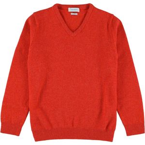 Osborne Knitwear Trui met V hals - Dames - Lamswol - Inferno - XL