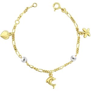 Juwelier Zwartevalk 9 karaat kinderarmband met parel 13.139/10,5-12,5cm--