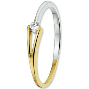 Trendjuwelier huiscollectie 4206118 Bicolor gouden zirkonia ring