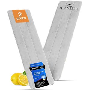 ALANBERG - Microvezel Pads XL - Set van 2 - Voor Tweekamersysteem Vloermop - 40 cm