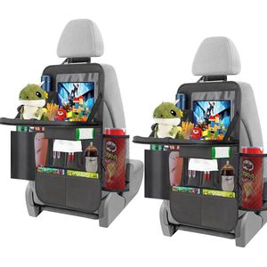 Auto-organizer achterbank rugleuningbescherming met opvouwbare tafel- 12 inch touchscreen tablettas - multifunctionele opbergtas - auto-opbergtas met veel zakken