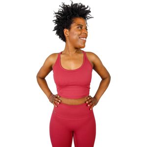 Sportkleding - sportset dames- fitnessset- fitnesskleding- yoga wear - yogakleding - yogaset - sportset wijnrood - Extra Large - XL