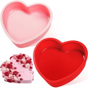 Hartvormige Siliconen Taartvormen - 2 Stuks - 20 cm - Perfect voor Taarten en Desserts