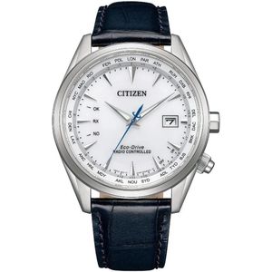 Citizen CB0270-10A Horloge - Leer - Blauw - Ø 42 mm