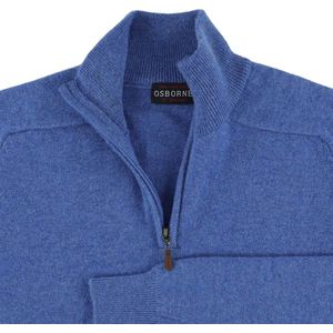 Osborne Knitwear Trui met halve rits - Lamswol - River - XL