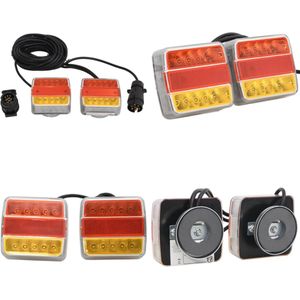 vidaXL Aanhangerlampen 2 st LED-lamp 12 V 10,5x7,5x10 cm rood - Aanhangerlamp - Aanhangerlampen - Aanhangerlicht - Aanhangerverlichting