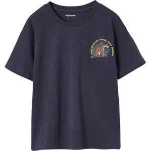 Jongensshirt - Antraciet - Tijger Motief - Korte Mouwen