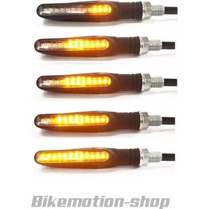 Dynamische LED Knipperlichten voor Motor, Scooter, Brommer etc. - Audi, VW Style - Universeel - Richtingaanwijzers Motorfiets - Set van 2 stuks - 12 Volt