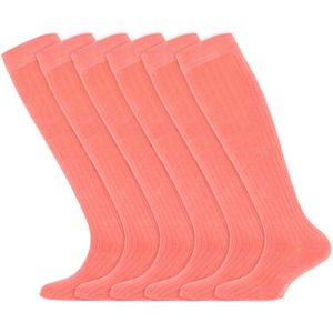 Kniekousen | Sokken voor meisjes | Merk: Yellow Moon | Kleur: Roze | Maat: 19 t/m 34 | 6 Paar