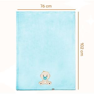 Be Mammy - BE20-168 - Kinderdeken - Poederblauw - Met 3D-applicatie