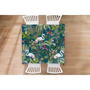 Tafelkleed - Tafellaken - 150x150 cm - Jungledieren - Patroon - Kinderen - Flamingo - Papegaai - Kids - Binnen en Buiten