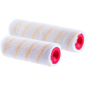 KADAX Verfroller, set - 20 + 25 cm, verfrol, gele draad, schilderrol van polyacryl, laagpolig, lakroller, verfroller voor muurverf, gevel, gevelrol, lakrol (1)