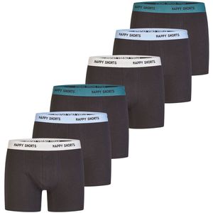 Happy Shorts - Boxershorts - Grijs - 6er-Pack - Jersey