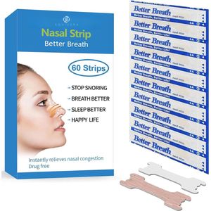 Equivera Neuspleisters - Neusstrips - Anti-Snurk Strips - Anti-Snurk Pleisters - Neusspreider - Ondersteuning Ademhaling - Hulpmiddel tegen Snurken