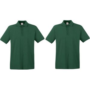 2-Pack maat XL groen polo shirt premium van katoen voor heren - Polo t-shirts voor heren