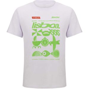 Santini La Vuelta Lisbona T-shirt Met Korte Mouwen Wit S Man,Vrouw