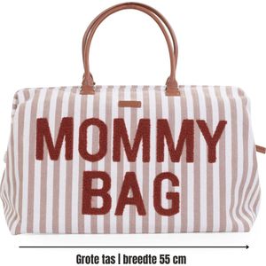 Childhome Mommy Bag® - Verzorgingstas - Stripes Collection - Nude/Wit