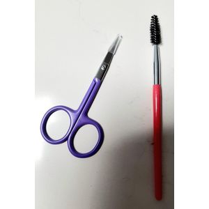 Beauty set wimperborstel en wenkbrauwschaar - wimpers verzorging - wimper schaartje en wenkbrauw spiraalborstel