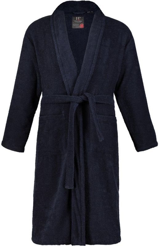 JP1880 - Badjas - Navy - Lang - Lichtgewicht Badstof