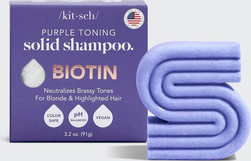 Kitsch Biotin Purple Toning Shampoo Bar & Conditioner Bar Combo Pack