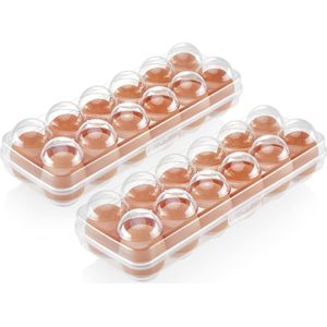 2x eierdoos voor 12 eieren - eieropslag - eierhouder voor de koelkast - eierhouder voor verse eieren
