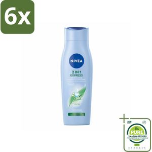 NIVEA 2-in-1 Shampoo + Conditioner Care Express 250 ml - Voordeelverpakking - 6 stuks - NIVEA shampoo - 2-in-1 shampoo