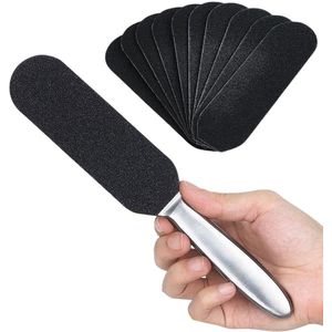 Azomor® Dubbelzijdige voetvijl met roestvrijstalen handvat en reserve schuurpapier