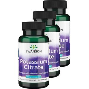 Swanson | Potassium Citraat | 120 Capsules | 3 stuks | 3 x120 Capsules