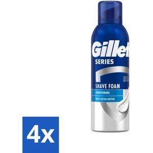 Gillette - Series - Scheerschuim - Met Cacaoboter - 250 ml - Voordeelverpakking - 4 stuks