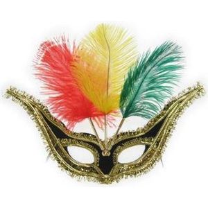Oogmasker grand gala rood met carnavalsveren