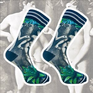 Sock My Feet Adam & Eve - Grappige sokken heren - Maat 39-42 - Adam en Eva - Funny Socks - Vrolijke sokken - Leuke sokken - Fashion statement - Gekke sokken - Grappige cadeaus - Socks First.