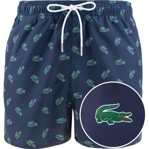 Lacoste zwemshort all over logo print blauw - XL