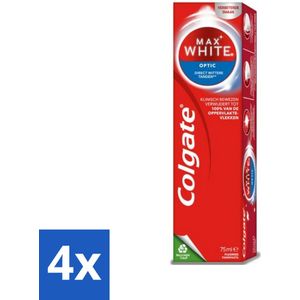 Colgate - Max White Optic - Tandpasta - 75ml - 1 Stuk - Voordeelverpakking - 4 stuks