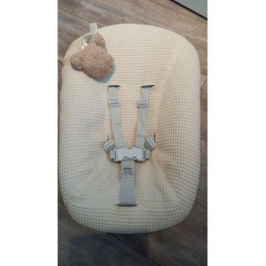 NEW / Newborn Hoes - Tripp Trapp geschikt voor Stokke Tripp Trapp Newborn Set - Perfecte Pasvorm - Beschermt je Stoel - Waterafstotende Voering - Makkelijk Wasbaar - Zacht Katoen - Champagne Wafelstof - handmate
