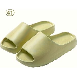 Livano Comfortabele Slippers - Badslippers - Teenslippers - Anti-Slip Slides - Flip Flops - Stevig Voetbed - Groen - Maat 41