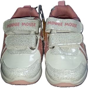 Minnie Mouse sneakers - licht - klittenband - roze - wit gelakt - glitters - maat 22