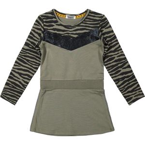 DJ Dutchjeans meisjes jurk Animal Army Green - Maat 134