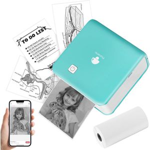 Mini label- en stickerprinter voor smartphone - Draagbare thermische printer 300 DPI voor foto's, notities en etiketten