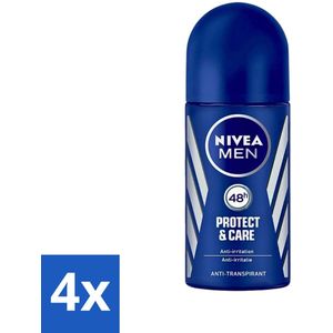 Nivea - Men - Deodorant - Roller - Protect & Care - 50 ml - Voordeelverpakking - 4 stuks